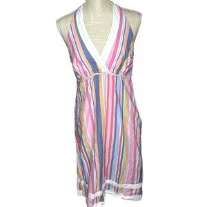 Tommy Hilfiger Womens Halter Multicolored Striped Dress Size 10